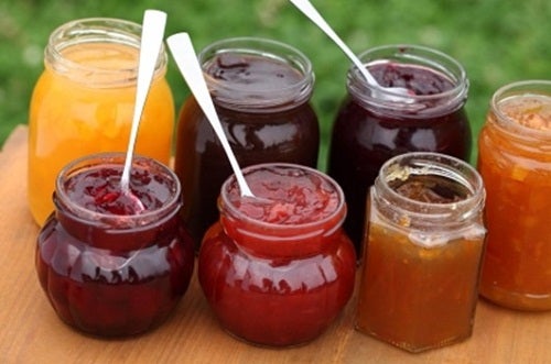 Jars of different jams