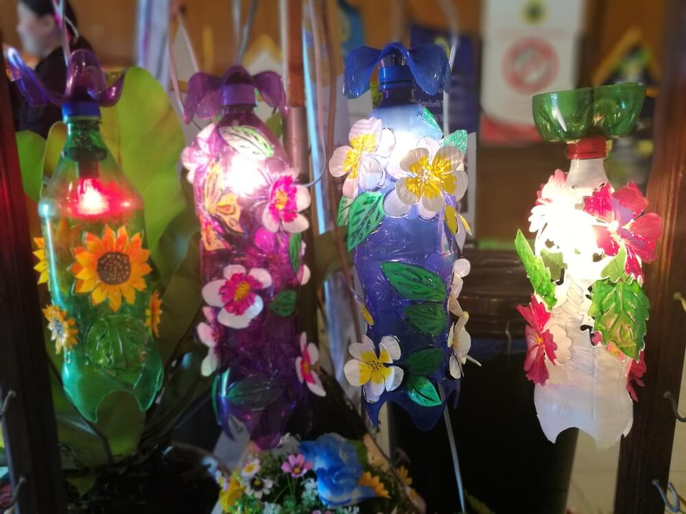 Lamps with plastic bottles