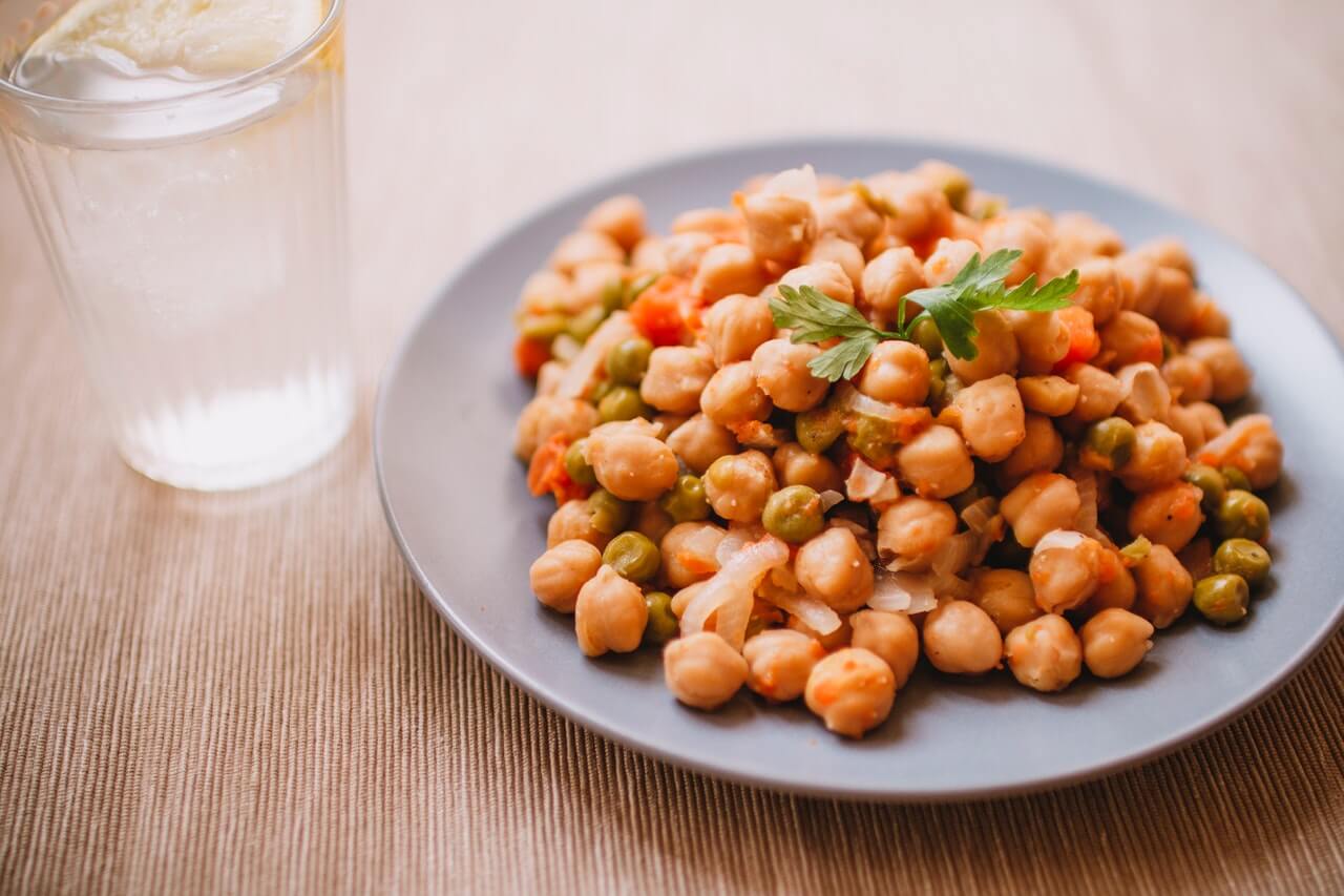 Chickpeas on a plate.