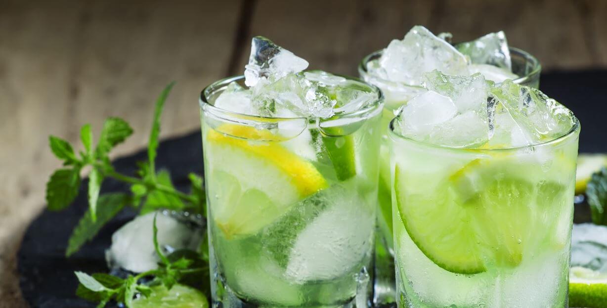 Two glasses of caipirinha.