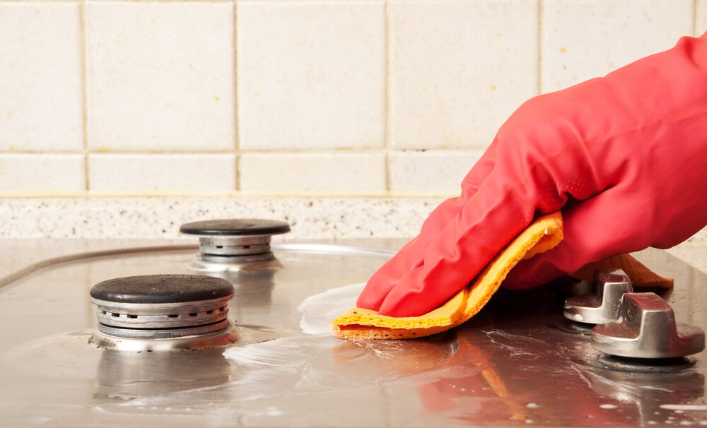 Cleaning the kitchen