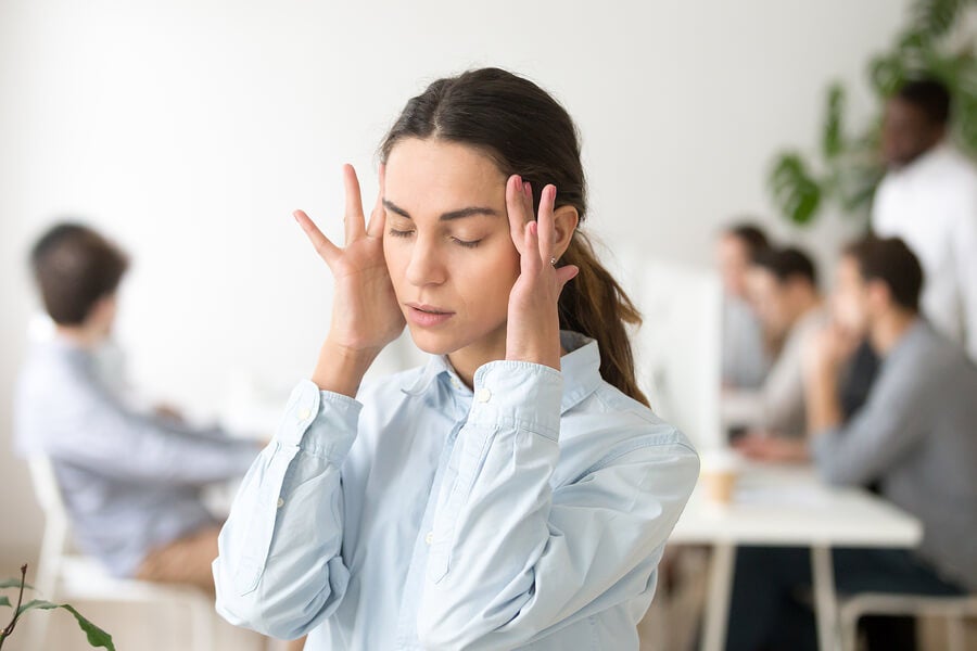 Woman with headache