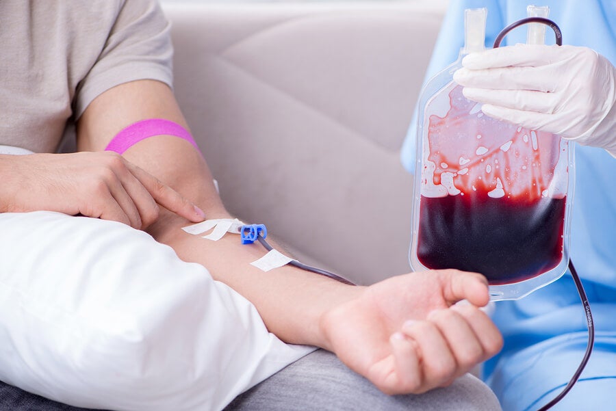 Patient donating blood